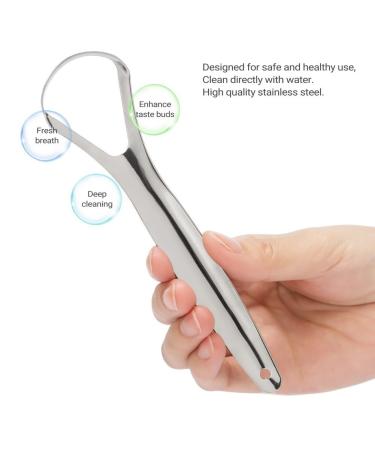 Premium Surgical Stainless Steel Tongue Scraper | Reduce Bad Breath & Enhance Oral Hygiene | 1PC Tongue Cleaner with Case - Buy Online on GoSupps.com
