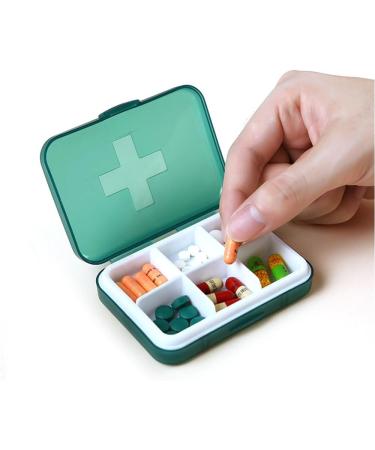 2-Pack Pill Organizer with 6 Divisions | Large Vitamin Supplement Holder for Travel & Home - Buy Online on GoSupps.com