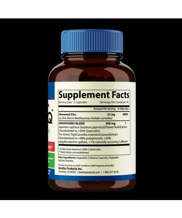 SPEC BioZnQ - Highly Absorbable Bio Zinc with Ionophores for Immune Protection - 90 Vegetarian Capsules - Buy Online on GoSupps.com