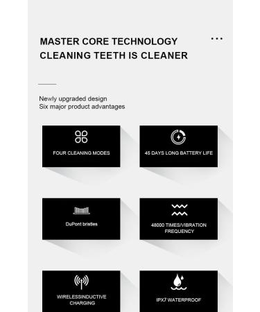 Sonic Electric Toothbrush - 2 Brush Heads Fast Charge 4 Cleaning Modes Wireless Smart Reminder (Black) - Buy Internationally - Buy Online on GoSupps.com