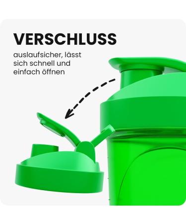 Shakenext Protein Shaker Bottle 700ml | Leak-Proof Dishwasher-Safe Mixing Ball & Sieve | Perfect for Fitness & Protein Shakes - Green - Buy Online on GoSupps.com