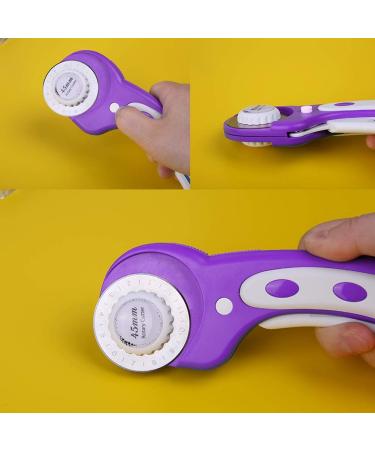 45mm Fabric Cutter Set  Rotary Cutter Tool Kit with 6 Replacement Rotary Blades  Quilting Rotary Cutter with Safety Lock Ergonomic Classic Comfort Loop for Crafting Sewing Quilting (Purple) - Buy Online on GoSupps.com