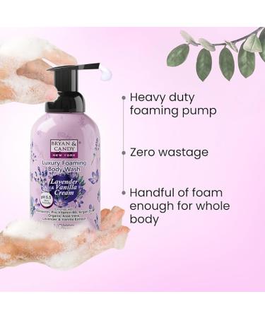 Luxury Foaming Body Wash - Hydrating Argan Oil Aloe Vera Pentavitin & Pro Vit B5 | pH 5.5 | All Skin Types | 400ml Lavender & Vanilla - Buy Online on GoSupps.com