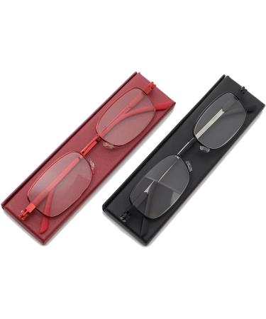 IEYELUUK Portable Reading Glasses 2 Pack - Thin Anti Blue Light Pocket Specs - 1 Black + 1 Red 2.5x for International Shipping - Buy Online on GoSupps.com