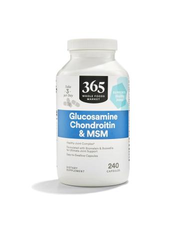 365 by Whole Foods Market Glucosamine Chondroitin and MSM Supports Healthy Joints 240 Capsules