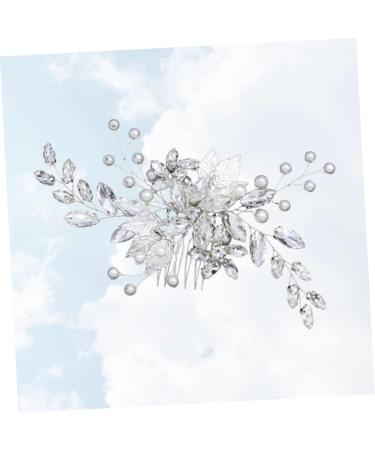 Housoutil Hair Accessories Wedding Flower Hair Comb Bride Headpieces for Wedding Crystal Headpiece Clip Wedding Hair Comb Insert Comb Tiara Elegant Headdress Hairpin Grace Women's - Buy Online on GoSupps.com