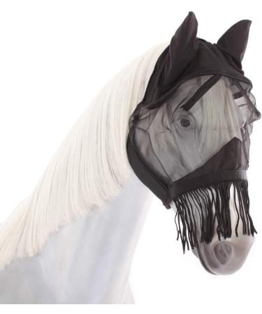 BUSSE Fly Mask Fly Cover FRANSEN Black for Thoroughbreds (Medium) - Premium International Shipping - Buy Online on GoSupps.com