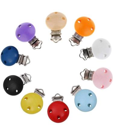 Tubayia 15 Pieces Wooden Pacifier Clip Set | Natural Pacifier Holders for Babies & Children - International Shipping - Buy Online on GoSupps.com