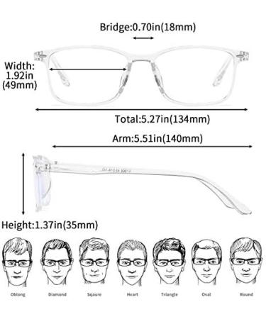 Buy Suertree Blue Light Filter Distance Glasses - Lightweight Myopia Glasses for Men & Women | Clear -6.0 Diopter Fashion Eyewear - Buy Online on GoSupps.com
