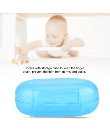 Baby Toothbrush Silicone - Safe Finger Tooth Cleaner for Children - Includes Storage Box (White/Blue) - Buy Online on GoSupps.com