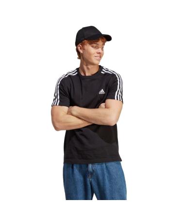 adidas Men's Essentials Single Jersey 3-Stripes T-Shirt T-Shirt (1 Pack) XL Black/White