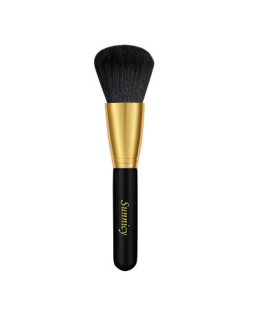 Kabuki Large Bronzer Brush Loose Powder Foundation Make up Brush for Blending Blush Makeup (Black-gold)