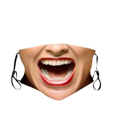Writtian adult mouth protection funny washable cotton mouth nose protection fabric multi -way breathable cloth scarf bandana funny motifs neckerchief bandana cloth mouth protection