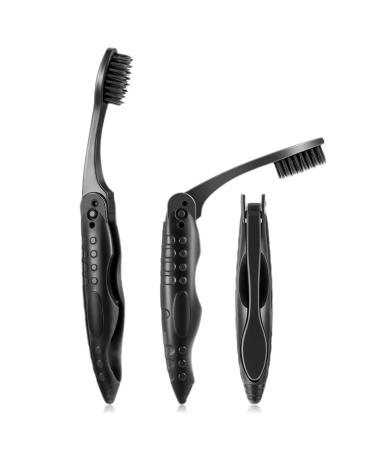 3 pieces of toothbrush foldable travel toothbrush foldable toothbrush portable soft toothbrush for adult children foldable travel toothbrush for trips and camping portable coal toothbrush
