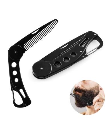 BoGoo Beard Hair Stainless Steel Comb - Folding Beard Pocket Comb Hair Styling Comb for Men for Hair Beards Mustache Mens Grooming Comb - Buy Online on GoSupps.com