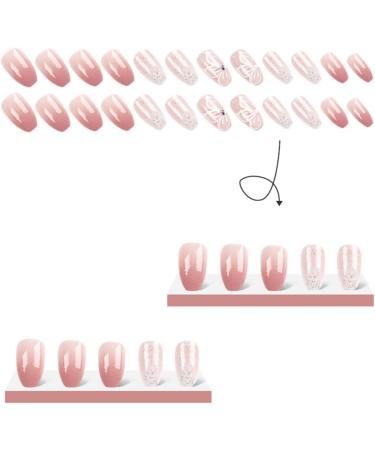 Crcyphne Gradient Glitter Nails Wearable Press on Nails Full Cover Nail Tips False Nails ABS - Buy Online on GoSupps.com