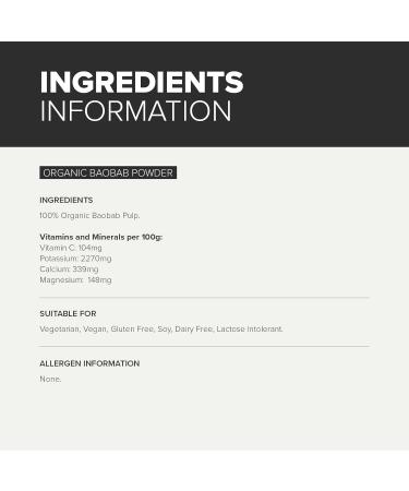 Organic Baobab Powder 500g - Bulk Superfood Supplement - Buy Online on GoSupps.com