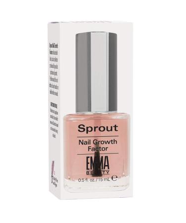 EMMA Beauty Sprout Nail Growth Factor, Clear Nail Polish Base Coat, 12+ Free Formula, 100% Vegan & Cruelty-Free, 0.5 fl. oz.