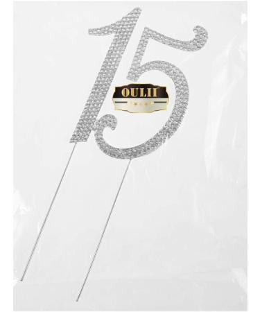 PRETYZOOM quinceanera decorations 15 cake topper quince paste birthday candles for numero decoracion para quincea era 15th mis- 15 Cake Topper Number Cake Inserts Decor Food Toppers- for Adults Children Kids - Buy Online on GoSupps.com