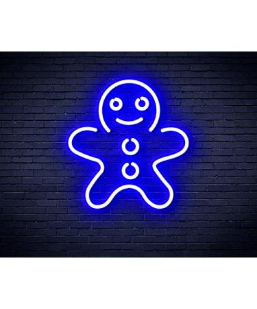 ST16s32-fnu0102-b Gingerbread Man LED Neon Sign Silicone Blue Single Color Blue