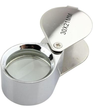 iKKEGOL 30x 21mm Glass Jeweler Loupe Eye Magnifier, Metal Body - Silver - Buy Online on GoSupps.com