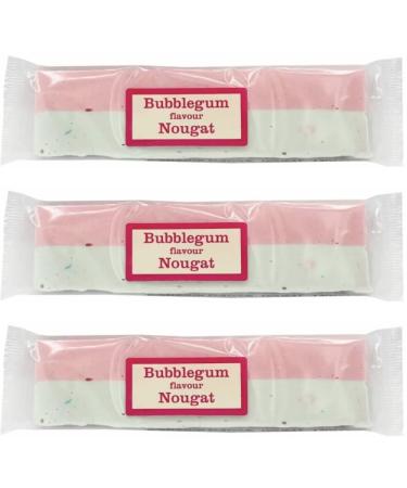 Bubblegum Flavored Nougat Bar - Pack of 3 (130g Each) - Irresistible Chewy Delight!