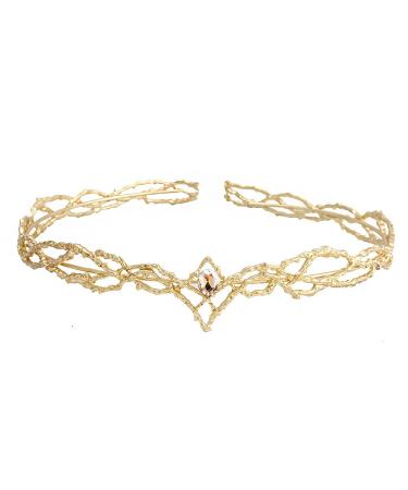 Leemasing Krone with crystals diagema hair -ready bridal crown forehead tires for princess or king for birthday wedding Halloween costume party gold