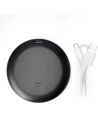 Rechargeable LED Compact Travel Mirror with 5X Magnification, 3 Light Settings, and Free Tweezers - Buy Online on GoSupps.com