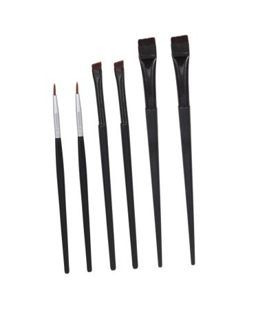 Outanaya 6pcs Eyeliner Makeup Brush Eyeliner Brushes Fine Point Eye Brush Eyeshadow Black Rayon Wooden Handle