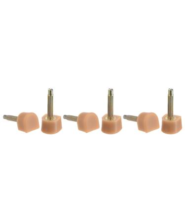HARFINGTON 3 Pairs TPU High Heel Tips Shoes Replacement Tap Caps for Women High Heel Shoes 2.4mm Pin 7x7mm U-Shape Heel Repair Caps Beige 7x7mm Beige Gold Tone