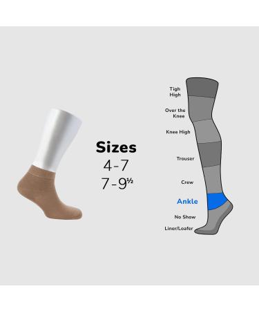Cosyfeel Women Loose Diabetic Socks | 4-Pack Neuropathy Ankle Socks for Ladies | Super Soft Eco-Friendly Bamboo Material | Durable with Seamless Toe | Multicolour Patterns | 4 Seasons 4-7 HAZEL - Buy Online on GoSupps.com