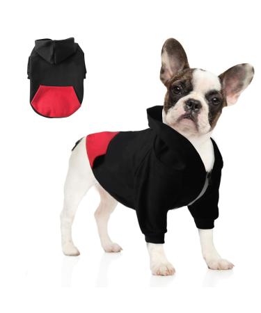 meioro Dog Hoodies Warm Dog Clothes Zipper Dog Clothes Cute Pet Hoodies (S Black) S Black