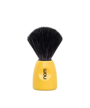 nom - Shaving brush - LASSE series - Synthetic fibre Black Fibre - Plastic lemon
