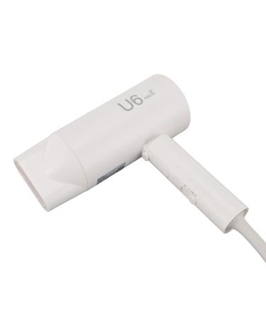 Ionic Hair Dryer Constant Temperature Control Portable Folding Travel Hair Dryer with Super Wind Power and Overheating for Home Use (White) (US Plug 110V)
