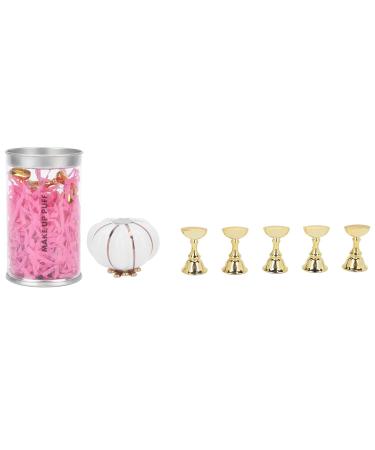 Nail Art Display Stand - 5 Pieces Reusable Magnetic Nail Tip Holder | DIY Ceramic Pumpkin Base (White) - Buy Online on GoSupps.com