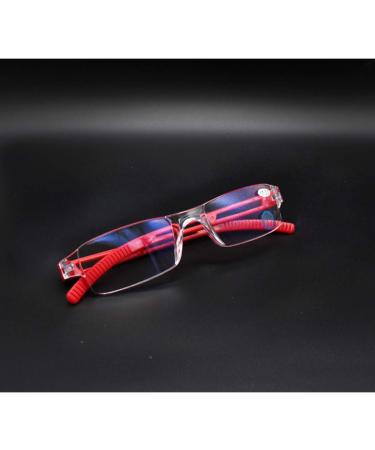 Kokobin Frameworkless Reading Glasses +2.5 Dioptria | Anti Blue Light Visual Aid for Men & Women (Red) - Buy Online on GoSupps.com