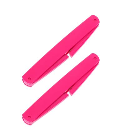 Solustre 2st eyelash comb eyebrow brush mascara brushwamm foldable eyelash brushes eyelash care brush eyelash brush and comb mascara separator tools ABS double head needle ridge woman