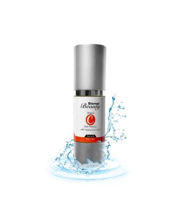 Light Therapy Serum By Eternal Beauty - 20% Vitamin C and Hyaluronic Acid Anti Aging Benefits and Deep Hydration Great for Acne Scars Firming Skin Brightening and Dark Spots