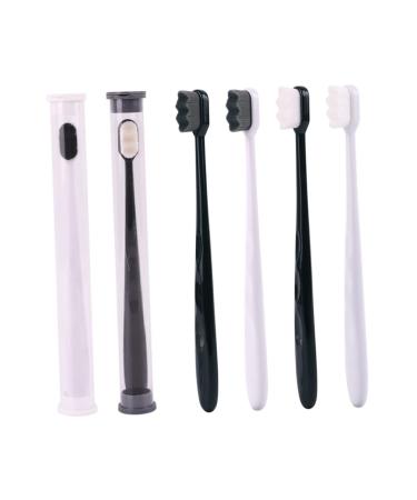 Healeved toothbrush with tooth toothbrush mouth cleaning tools toothbrush for children toothbrush travel toothbrush oral tool care brush travel 1 piece (1 Pack) black