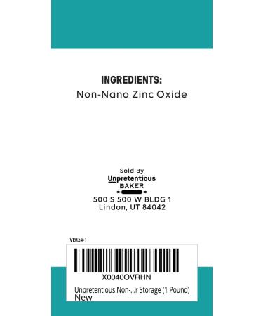 Buy Unpretentious Non-Nano Zinc Oxide - Pure & Uncoated in 16oz Resealable Bag | Fast International Shipping - Buy Online on GoSupps.com