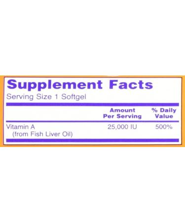 Now Foods Vitamin A 25000 IU Softgels from Fish Liver Oil - 500 Total Softgels - Buy Online on GoSupps.com