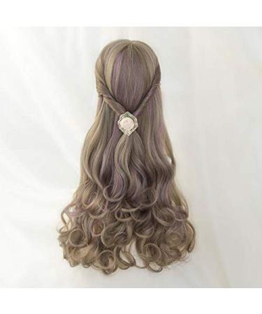 Buy BGHJUE Long Curly Synthetic Wigs with Dark Roots - 70cm Dark Brown Full Wig for Women + Free Wig Cap - Buy Online on GoSupps.com