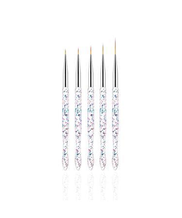 SQULIGT 5Pcs Nail Art Liner Brushes Set - Thin Nail Gel Polish Painting Drawing Pen (7/9/11/15/18mm) - Buy Online on GoSupps.com