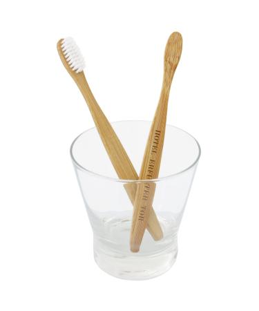 Toothbrush bamboo wood sustainable with logo engraving (1) 1 piece (1 pack)