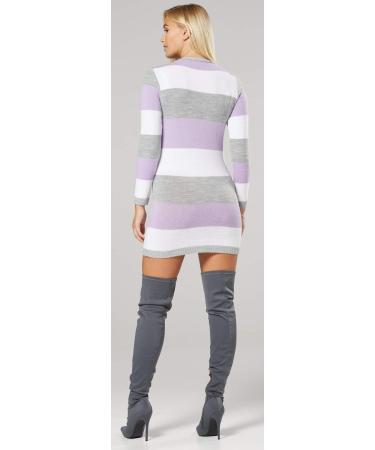 Zeta Ville Women's Maternity Stripes Knit Jumper Dress Tunic Top V-Neck - Lavender 8-10 - Buy Online on GoSupps.com