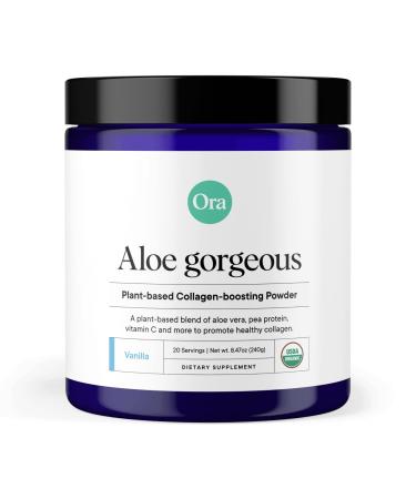 Ora Aloe Gorgeous Vegan Collagen-Boosting Powder Supplement Vanilla  8.47 oz (240 g)