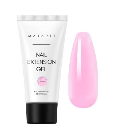 Makartt Poly Nail Gel-50ML Sheer Pink Gel Builder for Crystal Pink Color Nail Extension Strengthener Gel 3D DIY Hard Gel Manicure Nail Art Home-Azalea