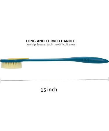 Arswin Long Handle Shower Brush with Soft Bristles - Body Exfoliator for Men, Women and Elderly - Improves Skin Health - Blue - Buy Online on GoSupps.com