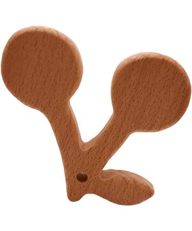 Wendysun 5pcs Cartoon Wood Teether - Natural Animal Cherry Star Shape Baby Teething Toy - Buy Online on GoSupps.com