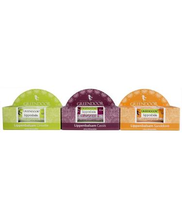 Greenendoor Lip Care Set - Nourishing Fruit Lip Balms with Organic Jojoba Oil | Plastic-Free Natural Cosmetics - Buy Online on GoSupps.com